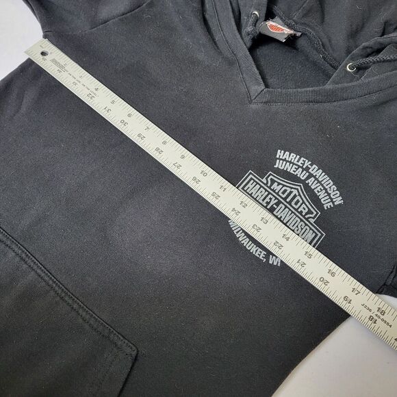 Harley Davidson Motorcycles Sweatshirt Hoodie Wm Med Black Angel Wings Milwaukee - Picture 4 of 6